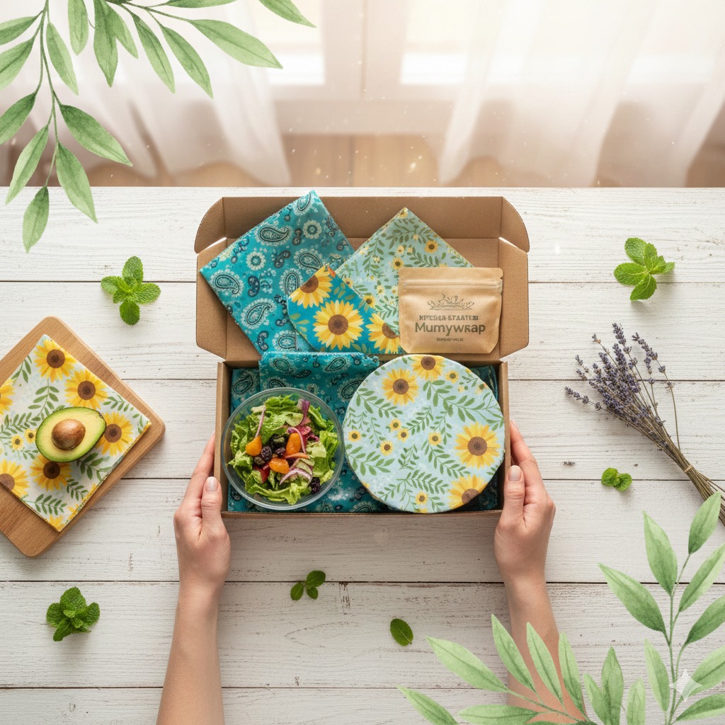 Kitchen Starter Gift Box (Mixed Fabric + Bag + Bowl Lid) - Image 2